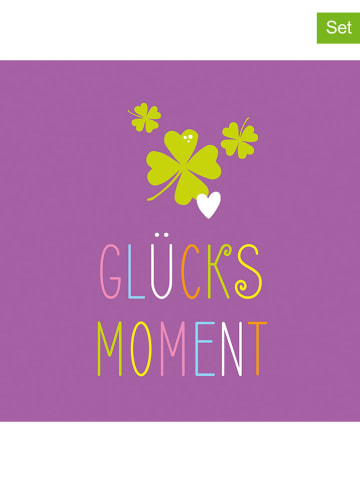 ppd 2er-Set. Servietten "Glücksmoment" in Lila - 2x 20 Stück