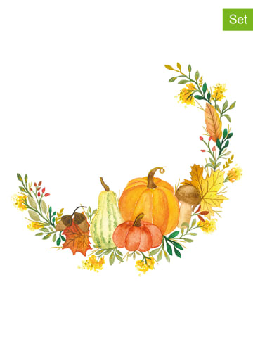 ppd 2er-Set: Servietten ''Pumpkin Flair'' in Weiß/ Orange - 2x 20 Stück
