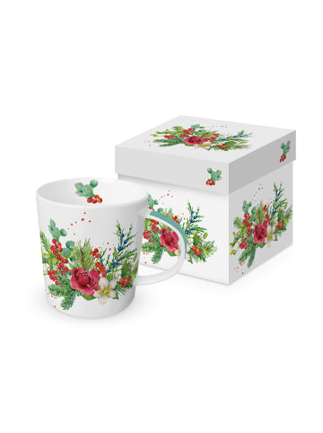 ppd Kubek jumbo "Flora Christmas" w kolorze zielonym ze wzorem - 350 ml