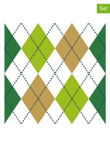 ppd 2er-Set: Servietten ''Mulberry'' in Weiß/ Grün - 2x 20 Stück