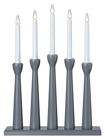 Marksljöd Adventsleuchter "Mäserkär" in Grau - (B)36 x (H)49 cm