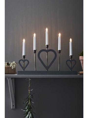 Marksljöd Adventsleuchter "Melissa" in Grau/ Gold - (B)47 x (H)36 cm