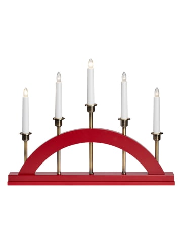Marksljöd Adventsleuchter "Bridge" in Rot - (B)47 x (H)36 cm