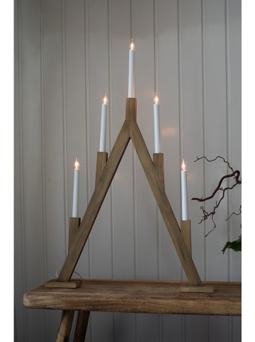 Marksljöd Lampa adwentowa "Bjurfors" w kolorze jasnobrązowym - 52 x 76,5 cm