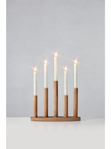Marksljöd LED-Adventsleuchter "Milo" in Hellbraun - (B)34,2 x (H)47 cm