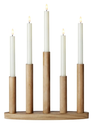 Marksljöd Lampa adwentowa LED "Milo" w kolorze jasnobrązowym - 34,2 x 47 cm