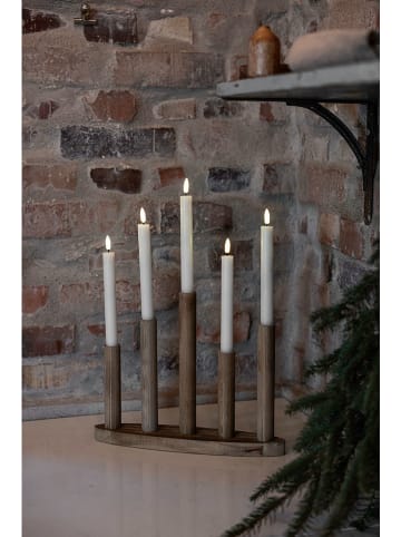 Marksljöd Lampa adwentowa LED "Milo" w kolorze jasnobrązowym - 34,2 x 47 cm