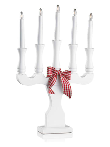 Marksljöd Lampa adwentowa "Rydboholm" w kolorze biało-czerwonym - 31 x 49 cm