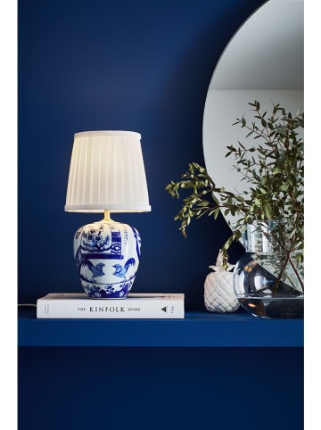 Marksljöd Lampa stołowa "Göteborg" w kolorze biało-niebieskim - wys. 33 x Ø 17 cm