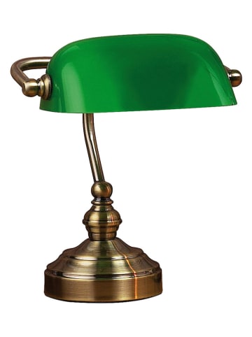Marksljöd Lampa stołowa "Bankers" w kolorze zielono-złotym - wys. 25 x Ø 19 cm
