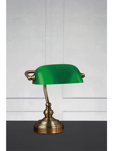 Marksljöd Tafellamp "Bankers" groen/goudkleurig - (H)25 x Ø 19 cm