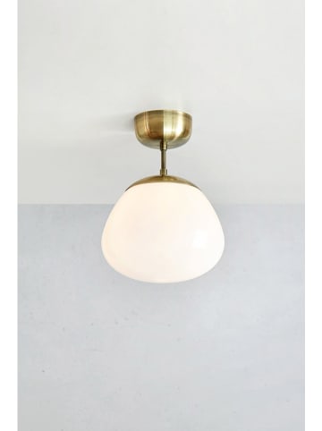 Marksljöd Plafonnière "Rise" wit/goudkleurig - (H)35 x Ø 25 cm