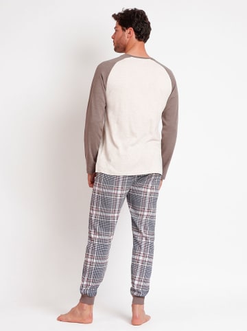 admas Pyjama in Beige/ Creme