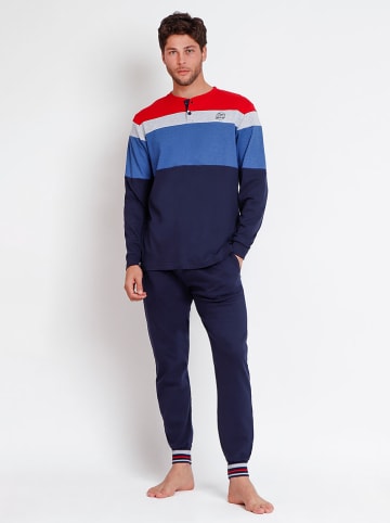 Lois Pyjama blauw/donkerblauw/rood