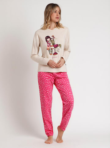SANTORO London Pyjama in Beige/ Rosa