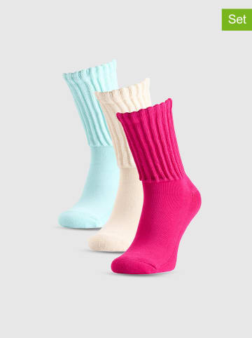 4F 3er-Set: Socken in Pink/ Türkis/ Creme