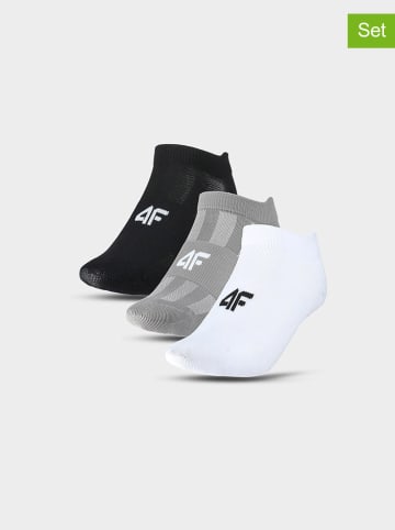 4F 3-delige set: sokken grijs/zwart/wit