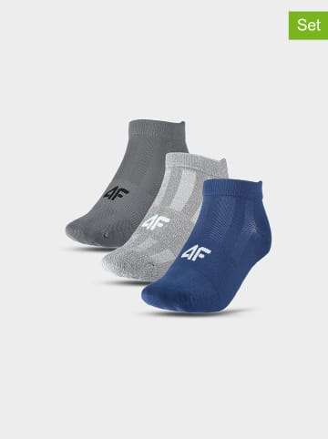 4F 3er-Set: Sportsocken in Grau/ Blau
