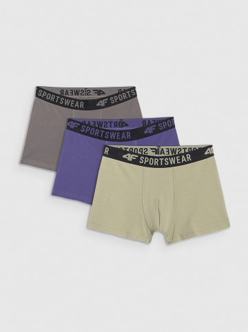 4F 3er-Set: Boxershorts in Gelb/ Grau/ Blau