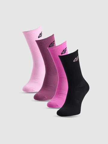 4F 4er-Set: Socken in Pink/ Schwarz/ Rosa