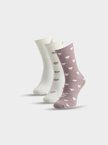 4F 3er-Set: Socken in Hellbraun/ Weiß