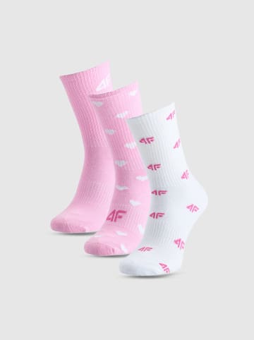 4F 3er-Set: Socken in Rosa/ Weiß