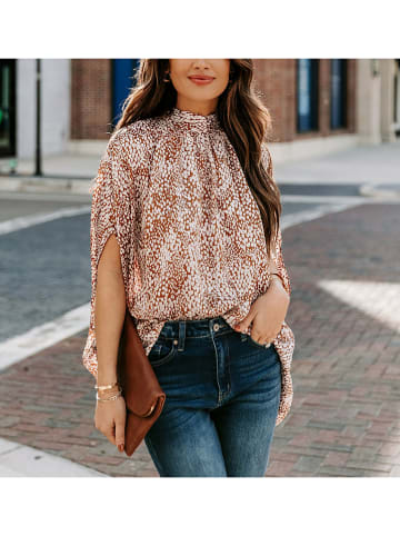 LA Angels Bluse in Braun/ Creme