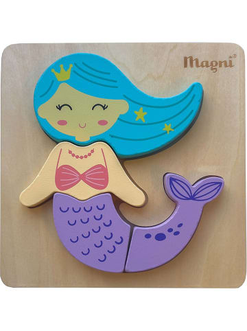 Magni 4tlg. Puzzle "Mermaid" in Hellblau/ Beige/ Lila - ab 18 Monaten