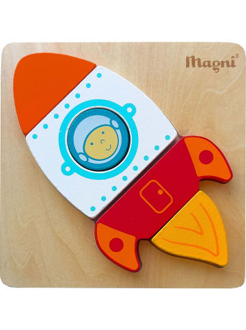 Magni 4-częściowe puzzle w kolorze czerwono-biało-żółtym - 18 m+