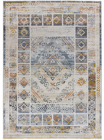 Atticgo Kurzflor-Teppich "Kilis" in Creme/ Orange/ Blau