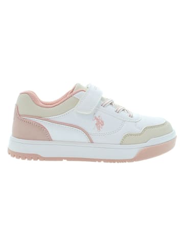 U.S. Polo Assn. Sneakersy w kolorze biało-jasnoróżowym