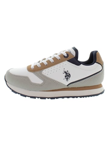 U.S. Polo Assn. Sneakers wit/lichtbruin/donkerblauw