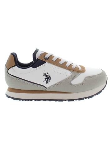 U.S. Polo Assn. Sneakers wit/lichtbruin/donkerblauw