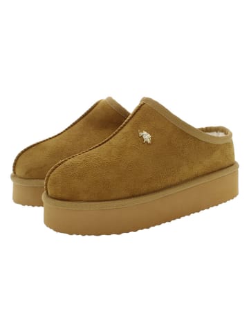 U.S. Polo Assn. Kapcie w kolorze jasnobrązowym