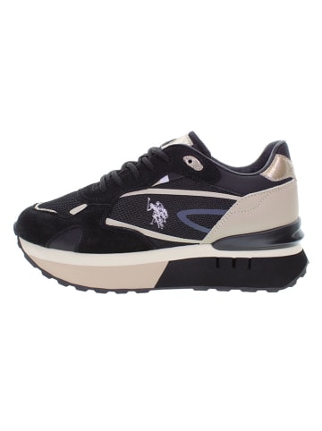 U.S. Polo Assn. Leren sneakers zwart/beige