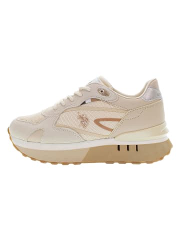 U.S. Polo Assn. Leder-Sneakers in Beige