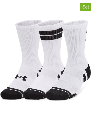 Under Armour Skarpety sportowe (3 pary) "Perf Tech" w kolorze białym