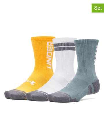 Under Armour 3-delige set: sportsokken "Perf tech'' mintgroen/geel/wit