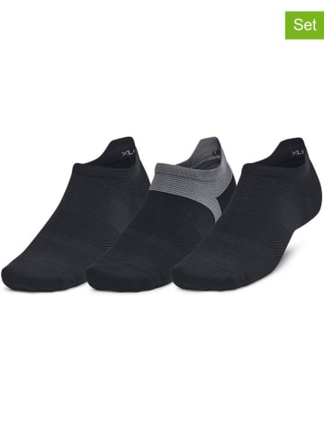 Under Armour Skarpety sportowe (3 pary) "Run Lite" w kolorze czarnym