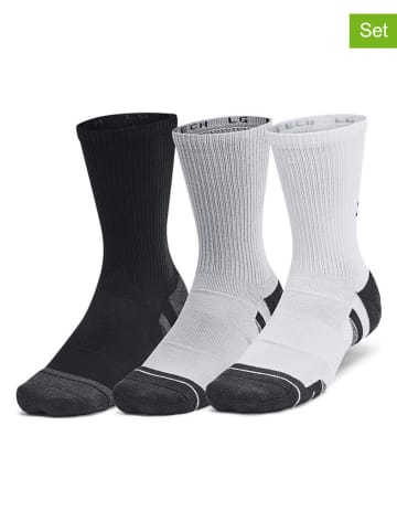 Under Armour 3er-Set: Sportsocken ''Perf Tech'' in Schwarz/ Grau/ Weiß