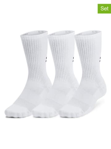 Under Armour 3-delige set: sportsokken "Crew" wit