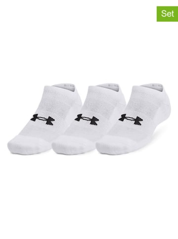 Under Armour Skarpety sportowe (3 pary) "No Show" w kolorze białym