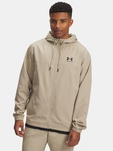 Under Armour Kurtka przeciwwiatrowa "Rival" w kolorze beżowym