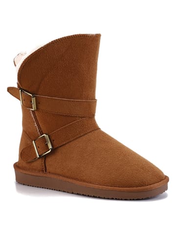 ISLAND BOOT Botki zimowe "Candace" w kolorze jasnobrązowym