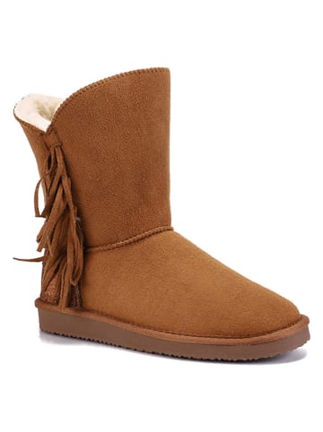 ISLAND BOOT Botki zimowe "Capri" w kolorze jasnobrązowym