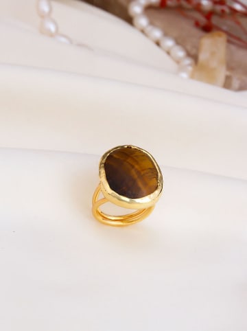 L'Atelier de Gaia Vergulde ring met edelsteen