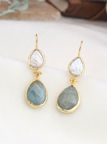 L'Atelier de Gaia Vergold. Ohrhänger mit Edelsteinen und Perlen