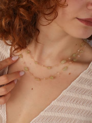L'Atelier de Gaia Vergold. Halskette mit Schmuckelementen - (L)40 cm