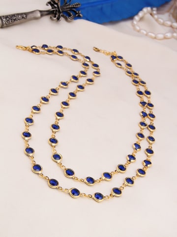 L'Atelier de Gaia Vergulde ketting met kristallen - (L)50 cm