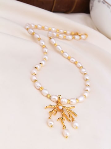 L'Atelier de Gaia Vergold. Halskette mit Perlen - (L)46 cm